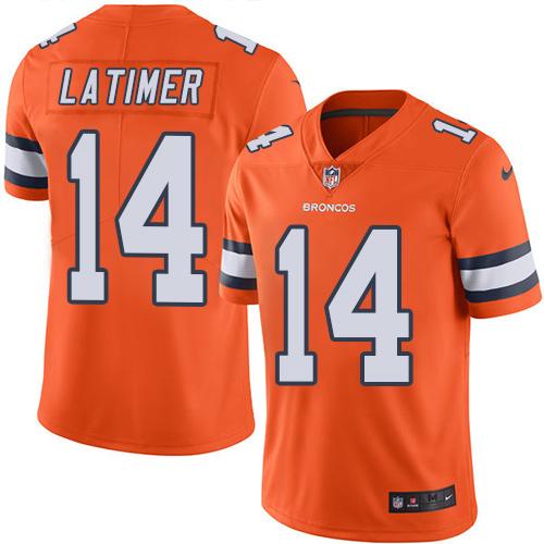 Nike Broncos #14 Cody Latimer Orange Men's Stitched NFL Limited Rush Jersey