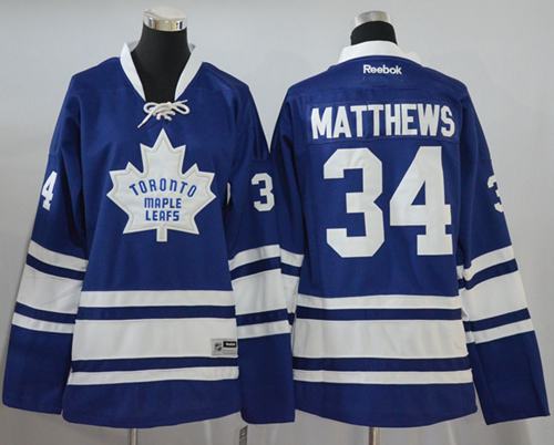 Women's Toronto Maple Leafs #34 Auston Matthews Blue Third Stitched NHL Reebok Hockey Jersey