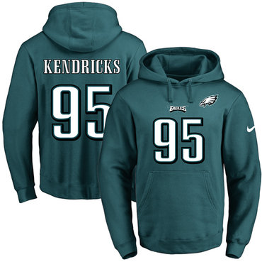 Nike Eagles #95 Mychal Kendricks Midnight Green Name & Number Pullover NFL Hoodie