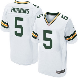 Men's Green Bay Packers #5 Paul Hornung White Retired Player NFL Nike Elite Jersey