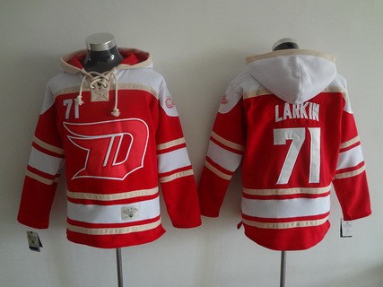 Men's Detroit Red Wings #71 Dylan Larkin Old Time Hockey 2016 Stadium Series Red Hoodie