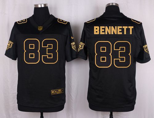 Nike Bears #83 Martellus Bennett Black Men's Stitched NFL Elite Pro Line Gold Collection Jersey