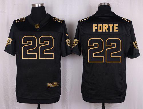 Nike Bears #22 Matt Forte Black Men's Stitched NFL Elite Pro Line Gold Collection Jersey