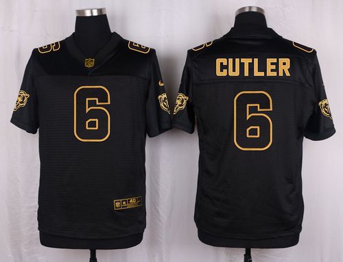 Nike Bears #6 Jay Cutler Black Men's Stitched NFL Elite Pro Line Gold Collection Jersey