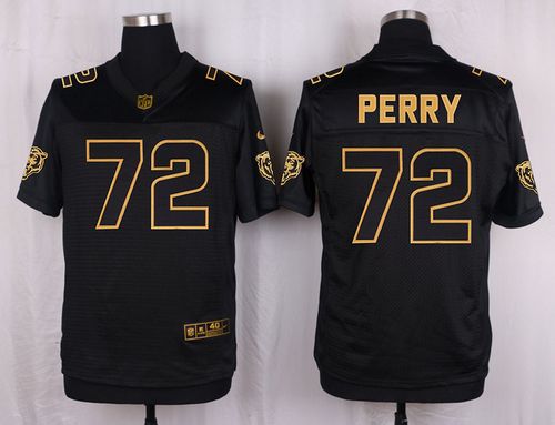 Nike Bears #72 William Perry Black Men's Stitched NFL Elite Pro Line Gold Collection Jersey