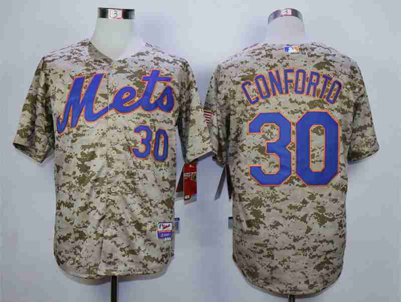 Men's New York Mets #30 Michael Conforto Camo Cool Base Jersey