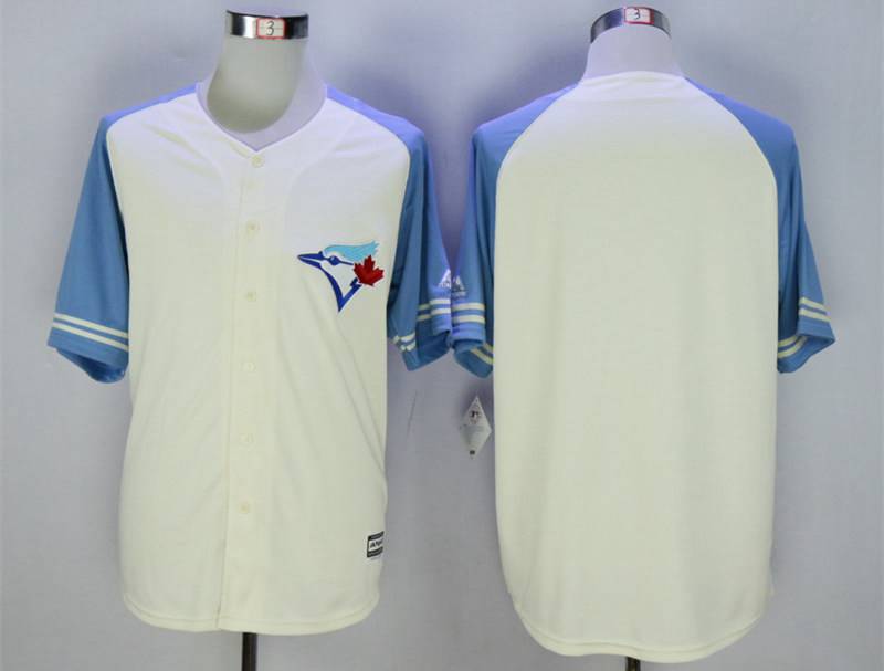 Men's Toronto Blue Jays Blank Cream New Cool Base Jersey