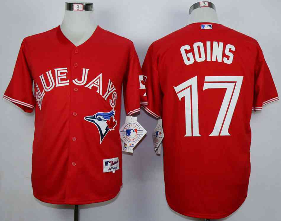 Men's Toronto Blue Jays #17 Ryan Goins Red Canada Day Cool Base Jersey