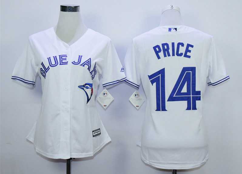 Women's Toronto Blue Jays #14 David Price White Women New Cool Base Jersey