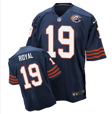 Nike Bears #19 Eddie Royal Navy Blue Throwback Men's Stitched NFL Elite Jersey