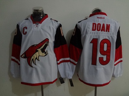 Men's Arizona Coyotes #19 Shane Doan Reebok White Premier Away Jersey