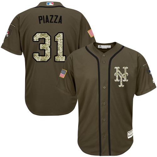 New York Mets #31 Mike Piazza Green Salute to Service Stitched MLB Jersey