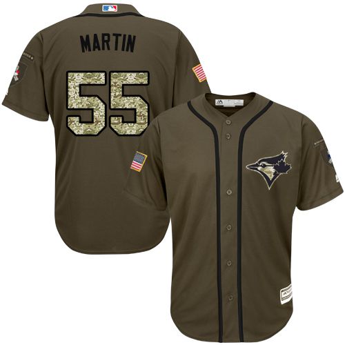 Toronto Blue Jays #55 Russell Martin Green Salute to Service Stitched MLB Jersey