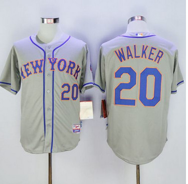 Mets #20 Neil Walker Grey Cool Base Stitched MLB Jersey