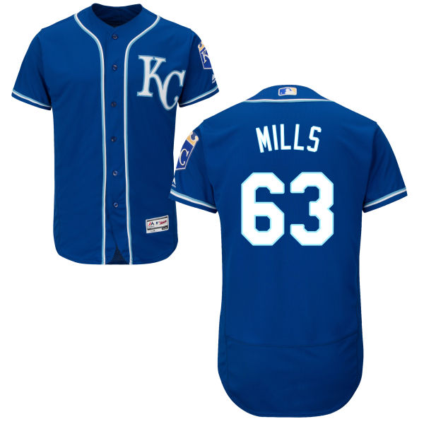 Men's Kansas City Royals #63 Alec Mills Majestic Royal Blue 2016 Flexbase Authentic Collection Jersey