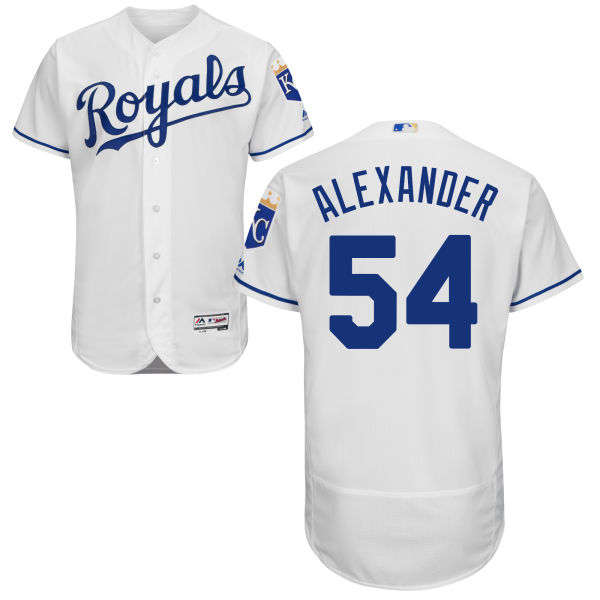 Men's Kansas City Royals #54 Scott Alexander Majestic White 2016 Flexbase Authentic Collection Jersey