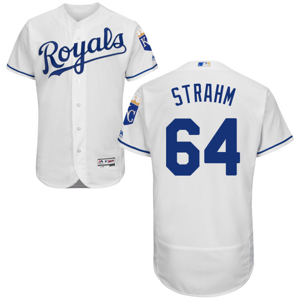 Men's Kansas City Royals #64 Matthew Strahm Majestic White 2016 Flexbase Authentic Collection Jersey