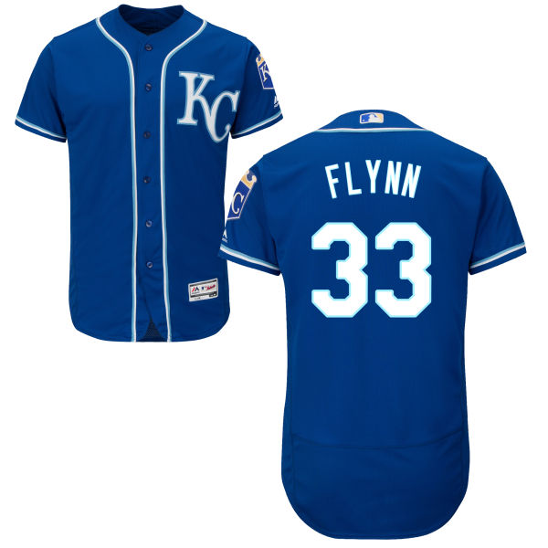 Men's Kansas City Royals #33 Brian Flynn Majestic Royal Blue Flexbase Authentic Collection Jersey