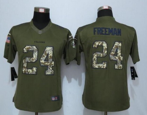 Women's Atlanta Falcons #24 Devonta Freeman Green Salute to Service NFL Nike Limited Jersey