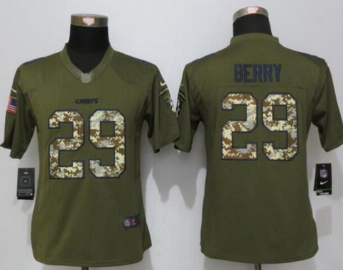 Women's Kansas City Chiefs #29 Eric Berry Green Salute to Service NFL Nike Limited Jersey