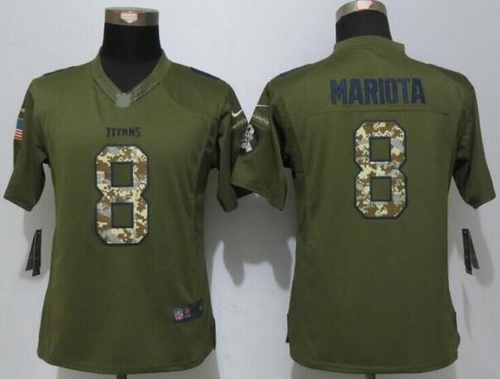 Women's Tennessee Titans #8 Marcus Mariota Green Salute to Service NFL Nike Limited Jersey