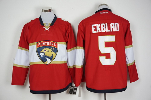 Men's Florida Panthers #5 Aaron Ekblad Red 2016-17 Home Reebok Hockey Jersey