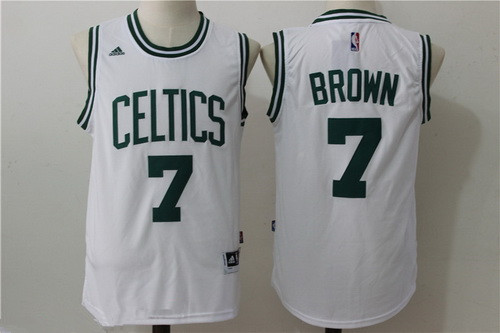 Men's Boston Celtics #7 Jaylen Brown White Stitched NBA adidas Revolution 30 Swingman Jersey