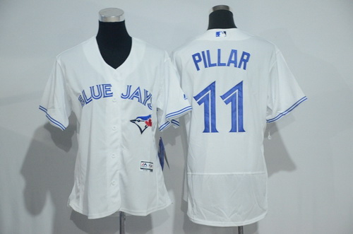 Women's Toronto Blue Jays #11 Kevin Pillar White Home 2016 Flexbase Stitched Baseball Jersey