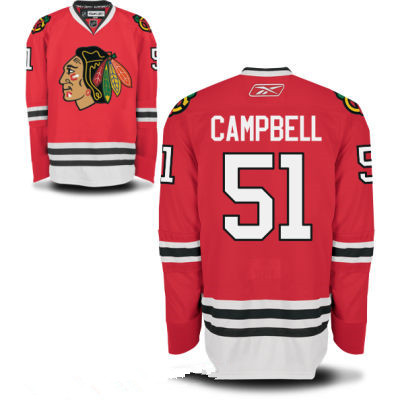 Mens Chicago Blackhawks #51 Brian Campbell Red Home Hockey Stitched NHL Jersey