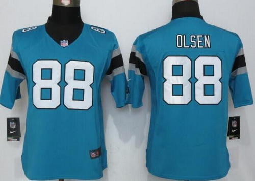 Women's Carolina Panthers #88 Greg Olsen Light Blue Alternate NFL Nike Limited Jersey