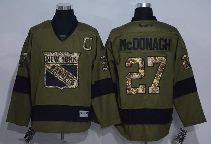 Men's New York Rangers #27 Ryan Mcdonagh Green Salute to Service Stitched NHL Reebok Hockey Jersey