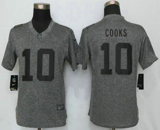 Women's New Orleans Saints #10 Brandin Cooks Nike Gray Gridiron NFL Gray Limited Jersey