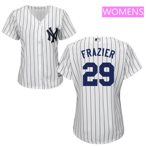 Women's New York Yankees #29 Todd Frazier White Home Stitched MLB Majestic Cool Base Jersey