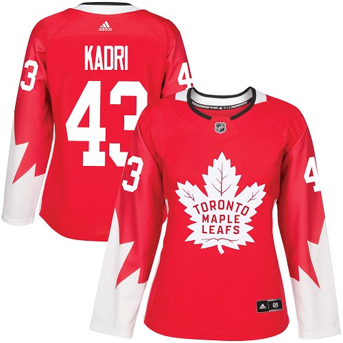 Adidas Maple Leafs #43 Nazem Kadri Red Team Canada Authentic Women's Stitched NHL Jersey