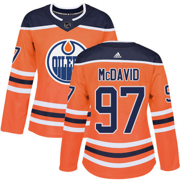 Adidas Edmonton Oilers #97 Connor McDavid Orange Home Authentic Women's Stitched NHL Jersey