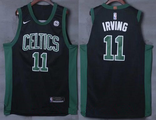 Men's Boston Celtics #11 Kyrie Irving Black 2017-2018 Nike Swingman General Electric Stitched NBA Jersey