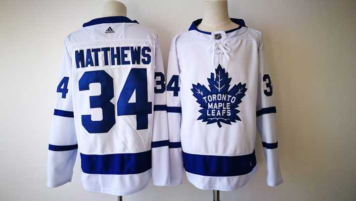 Men's Toronto Maple Leafs #34 Auston Matthews White 2017-2018 adidas Hockey Stitched NHL Jersey