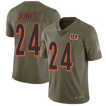 Nike Cincinnati Bengals #24 Adam Jones Olive Men's Stitched NFL Limited 2017 Salute To Service Jersey