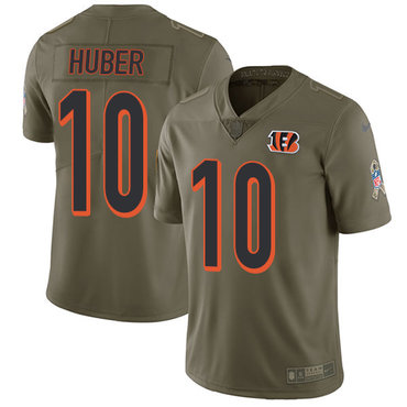 Nike Cincinnati Bengals #10 Kevin Huber Olive Men's Stitched NFL Limited 2017 Salute To Service Jersey