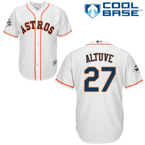 Men's Houston Astros #27 Jose Altuve White New Cool Base 2017 World Series Bound Stitched MLB Jersey