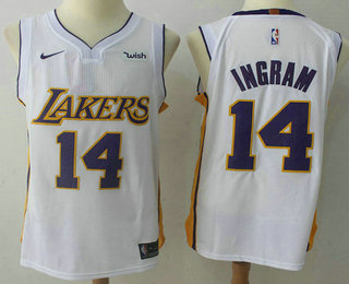 Men's Los Angeles Lakers #14 Brandon Ingram New White 2017-2018 Nike Swingman Wish Stitched NBA Jersey