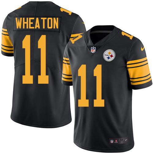 Youth Nike Steelers #11 Markus Wheaton Black Stitched NFL Limited Rush Jersey