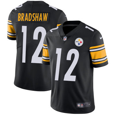 Youth Nike Steelers #12 Terry Bradshaw Black Team Color Stitched NFL Vapor Untouchable Limited Jersey