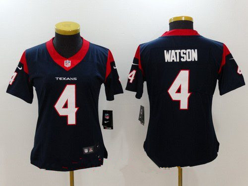 Women's Houston Texans #4 Deshaun Watson Navy Blue 2017 Vapor Untouchable Stitched NFL Nike Limited Jersey