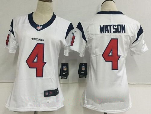 Women's Houston Texans #4 Deshaun Watson White 2017 Vapor Untouchable Stitched NFL Nike Limited Jersey