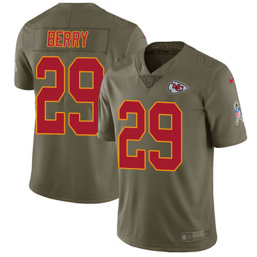 Nike Kansas City Chiefs #29 Eric Berry Olive Men's Stitched NFL Limited 2017 Salute to Service Jersey