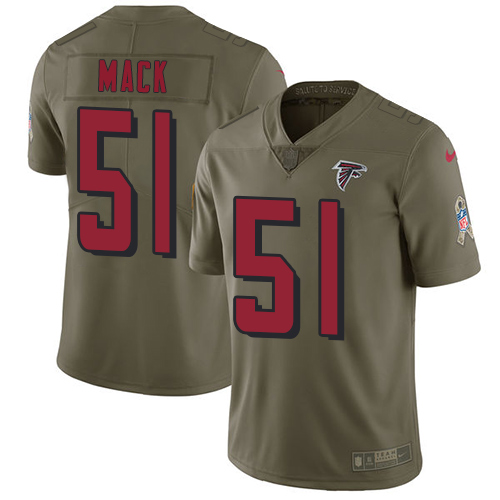 Nike Atlanta Falcons #51 Alex Mack Olive Men's Stitched NFL Limited 2017 Salute To Service Jersey