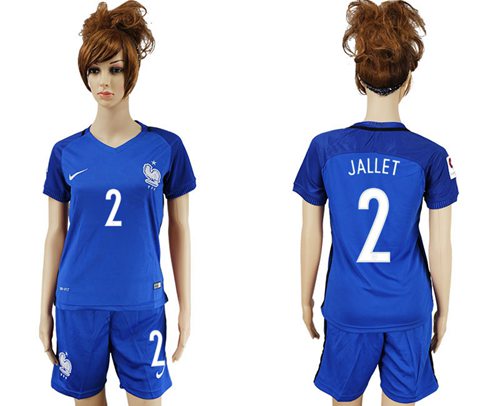 Women's France #2 Jallet Home Soccer Country Jersey