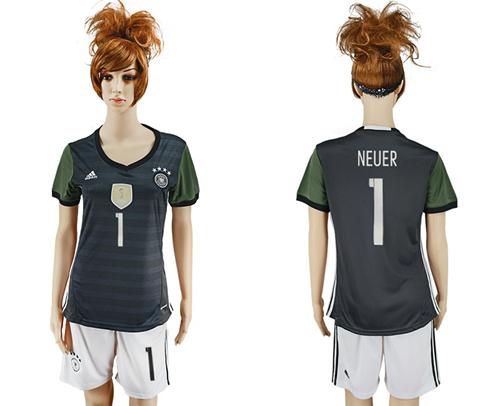 Women's Germany #1 Neuer Away Soccer Country Jersey