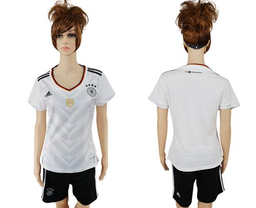 Women's Germany Blank White Home Soccer Country Jersey